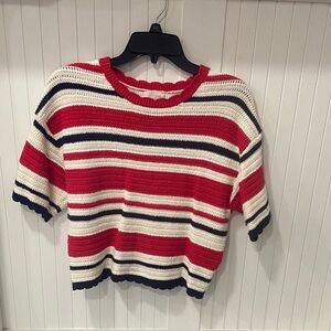 Universal Thread Red, White, and Black Striped Sweater